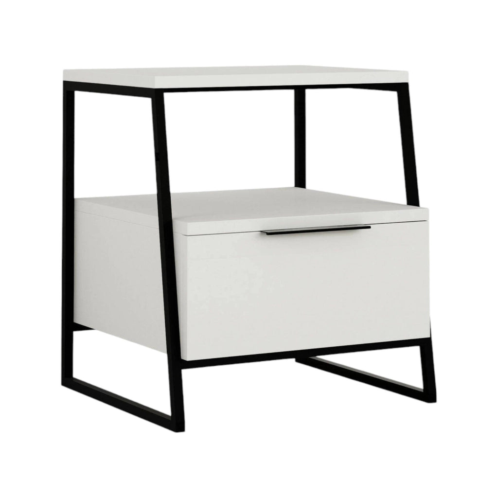 Rosita, Comodino 2 Ripiani, 45x41x50h cm Bianco
