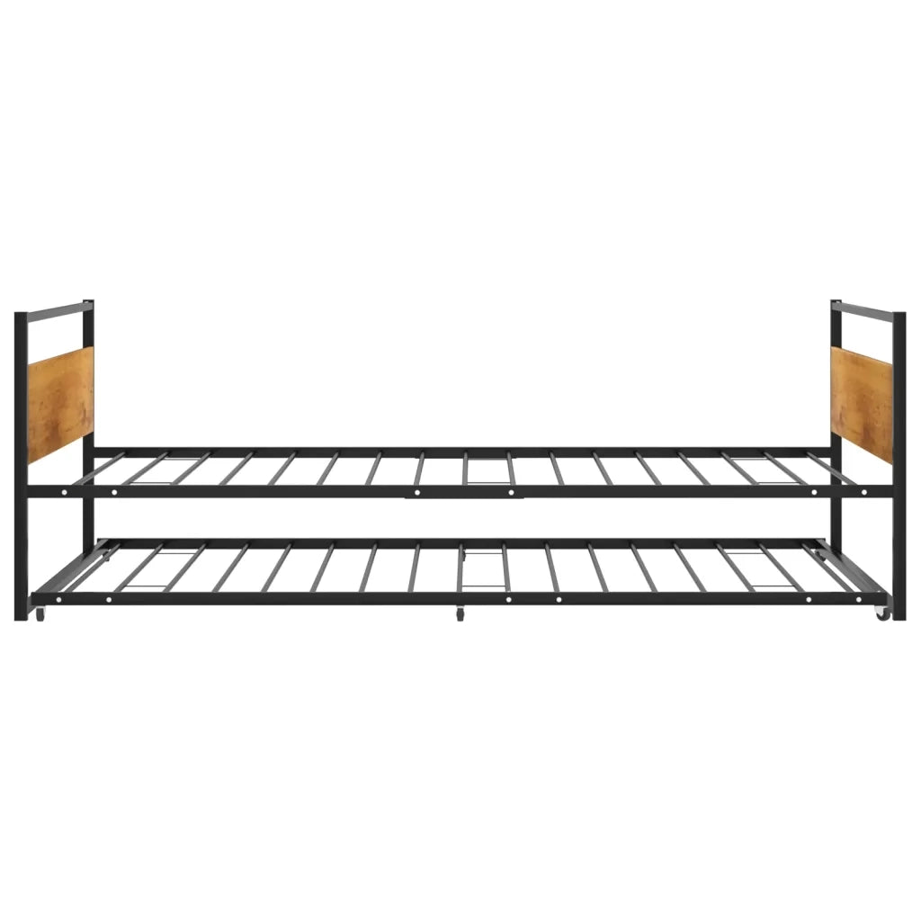 Telaio Giroletto con Letto Estraibile Nero in Metallo 90x200 cm cod mxl 64406