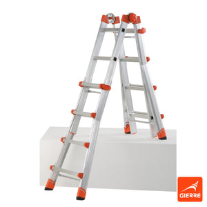 Scala alluminio telescopica multifunzione gradini 5+5 150kg Peppina AL040 141-482cm - BARRA STABILIZZATRICE IN OMAGGIO