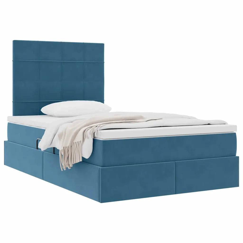 Letto con contenitore e materasso Blu Scuro 120 x 200 cm 3372025