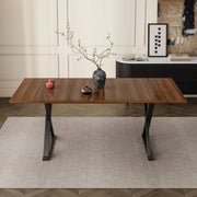 Tavolo da pranzo 180x90x75 cm; per 6-8 persone con gambe a X; MDF noce