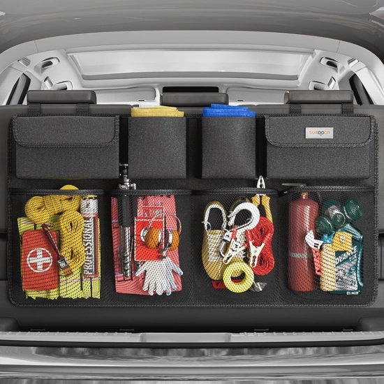 Organizzatore di Cassetta Portabagagli Ripiegabile con Copertura - Accessori di Spazio di Auto per Camping e Viaggi - 60 x 35 x 30 cm