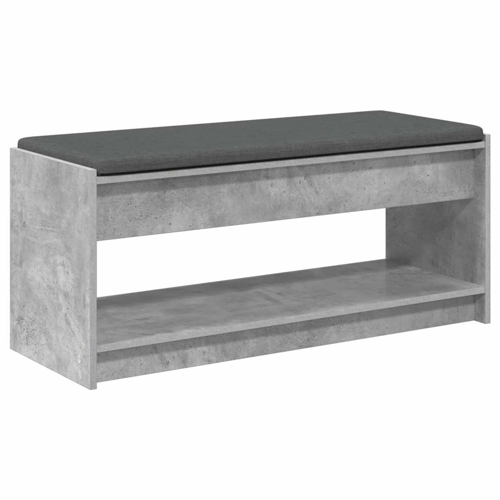 Panca per ingresso con cuscino-Sgabello-Panca da Corridoio Grigio cemento 103 x 38 x 45 cm