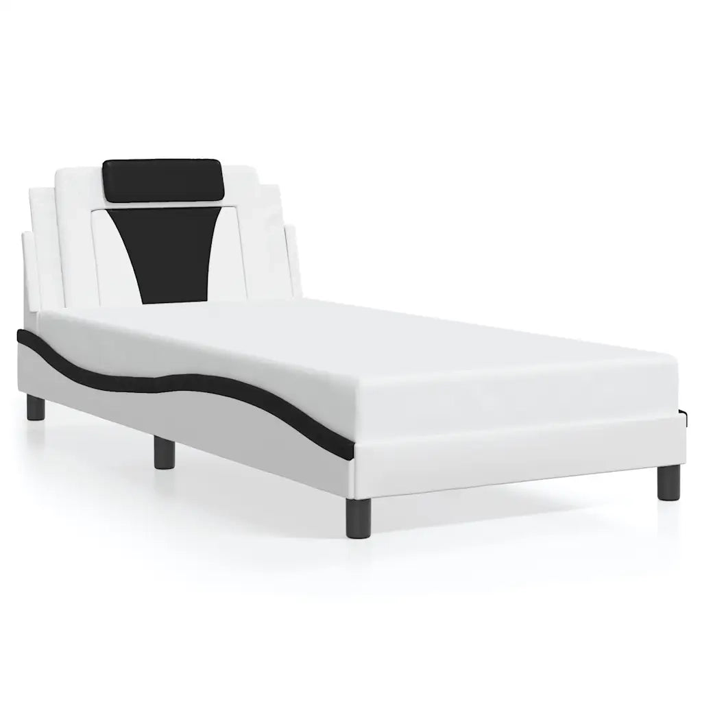 Giroletto con Testiera Nero e Bianco 100x200 cm in Similpellecod mxl 115084
