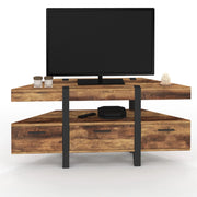 IDMarket - Mobile TV angolare in legno AUSTRIA 110 cm con gambe a perno e cassetti