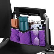 Tas per sedia a rotelle con 3 contenitori e contenitore per bicchieri - Blu.