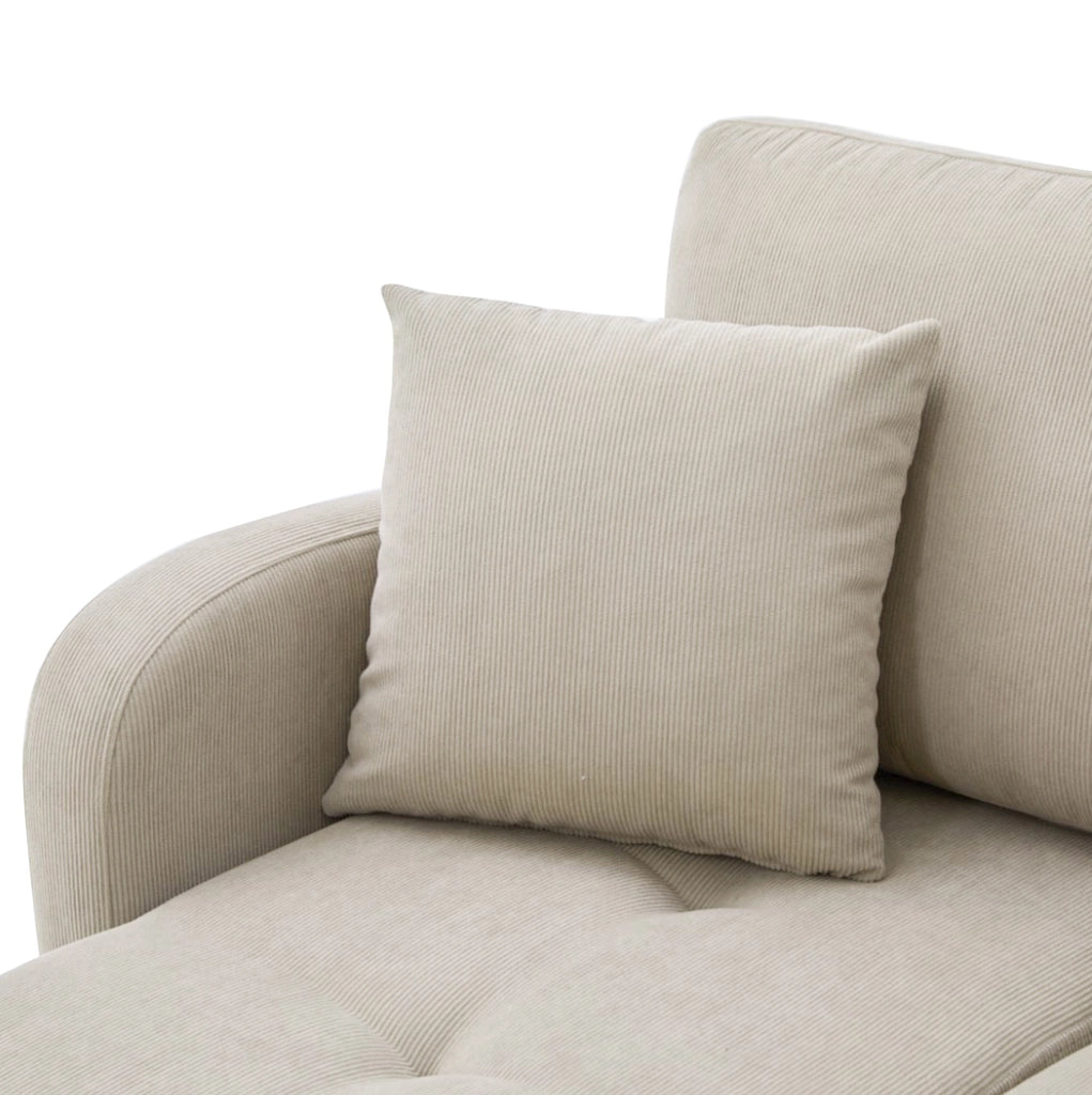 Divano angolare con chaise longue 166x118x77 cm; modulare; in corda; marrone grigio