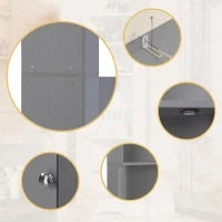 Armadio angolare da bagno con due ripiani regolabile, impermeabile e resistente all'umidità,struttura stabile,Grigio