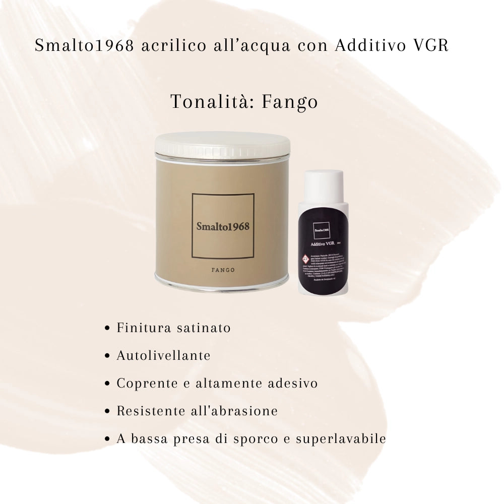 Smalto1968 base acqua vgr piastrelle ceramiche supporti difficili l 0.5 *** colore- fango, confezione 1