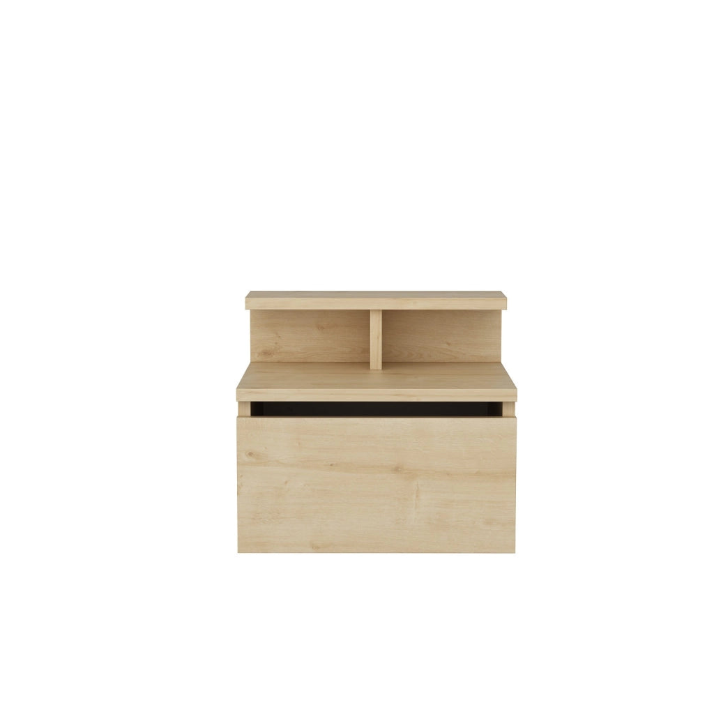 Comodino da parete in legno "Alice" - 40 x 32 x 35 cm - Beige