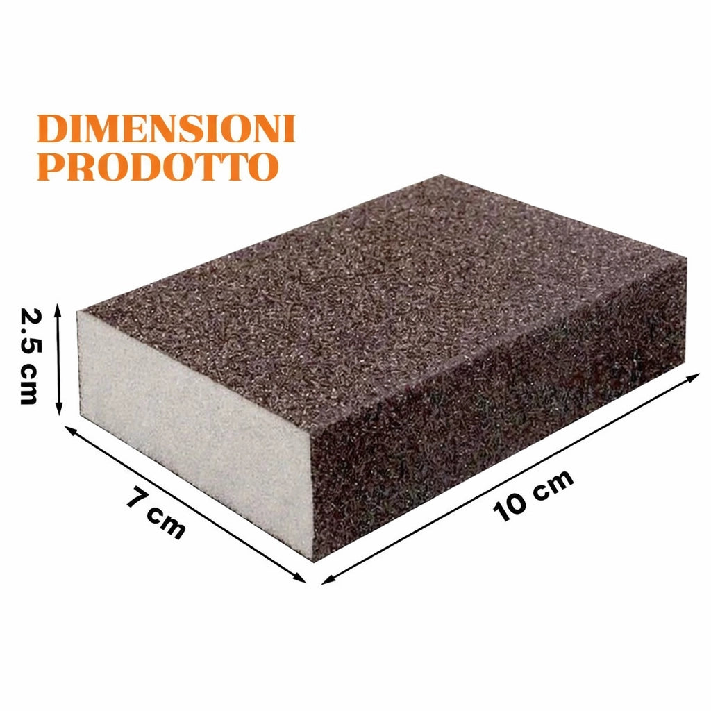 4 Spugne Abrasive P180 4 Lati per Legno Metallo Plastica Lavabili 48302