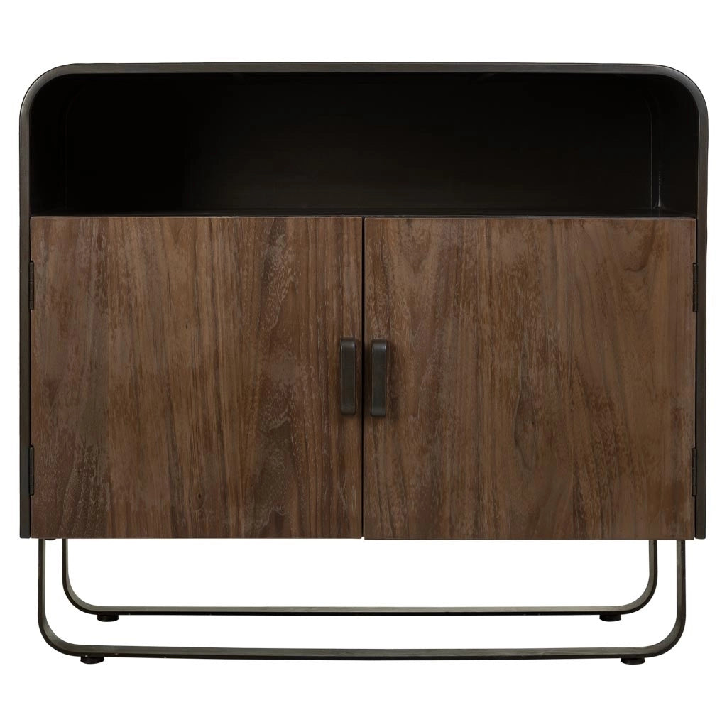 Credenza in legno e metallo nero 90x44x80,5h cm