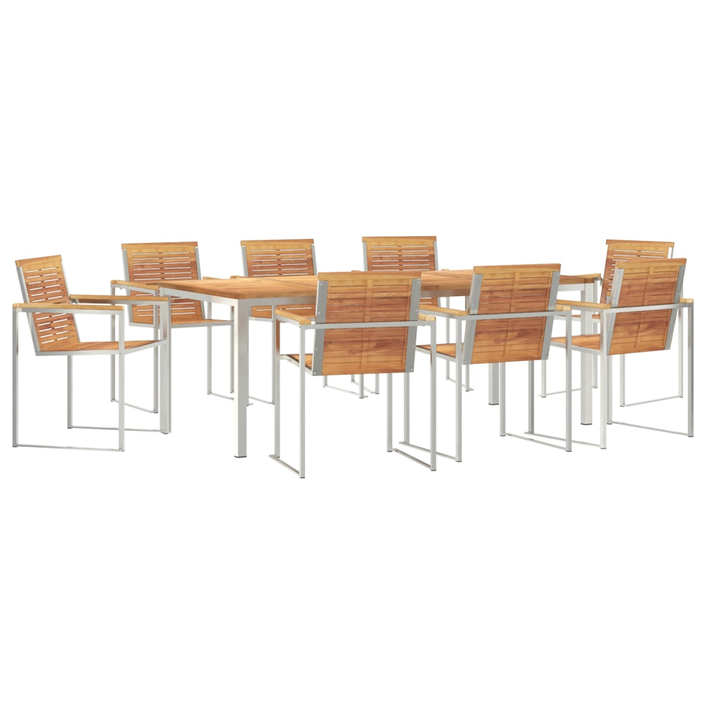 Set pranzo giardino  9 pezzi in legno massello di teak