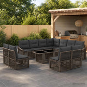Set Divano da Giardino 12 pz Grigio e Grigio Scuro polyrattan 3437267