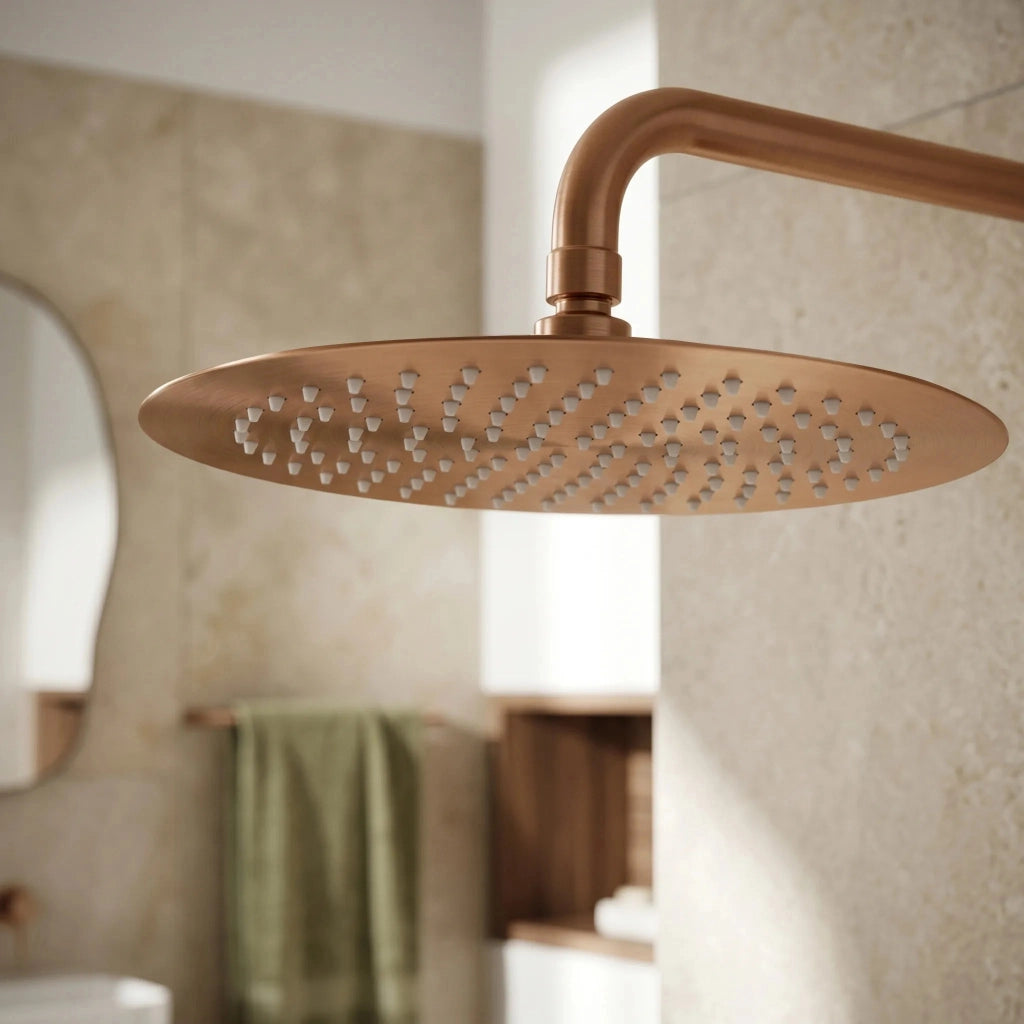 Soffione Doccia Rotondo Rea Js-p014brg 30cm Brush Copper