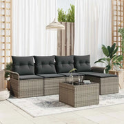 Set Divano da Giardino con cuscino 6 pcs Grigio polyrattan 3353998
