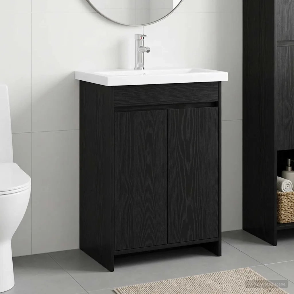 Set di mobili per il bagno Rovere Nero 81 x 40 x 84,5 cm 3404283