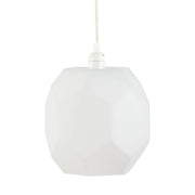 Lampada a sospensione Meda in vetro bianco design geometrico