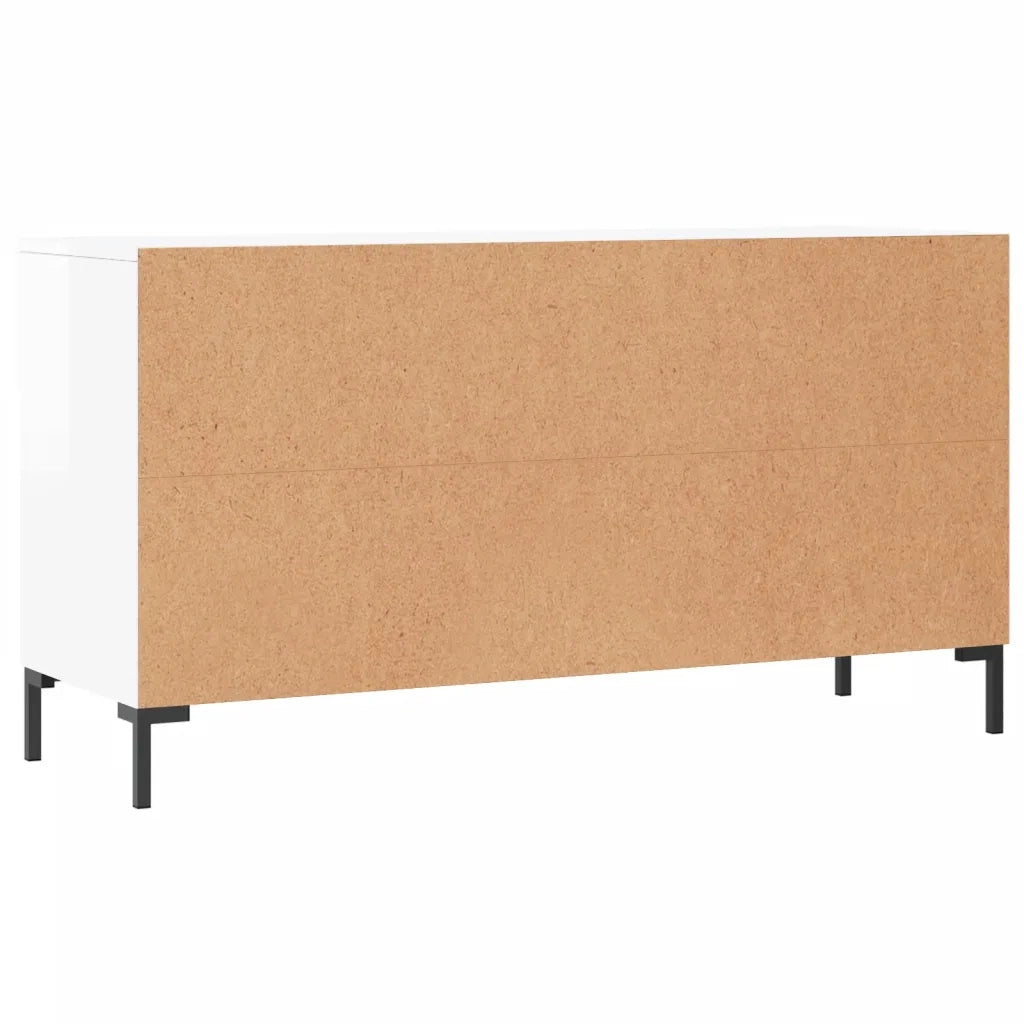 Panca Porta Scarpe | Scarpiera | Mobile per scarpe Bianco Lucido 102x35x55 cm Legno Multistrato