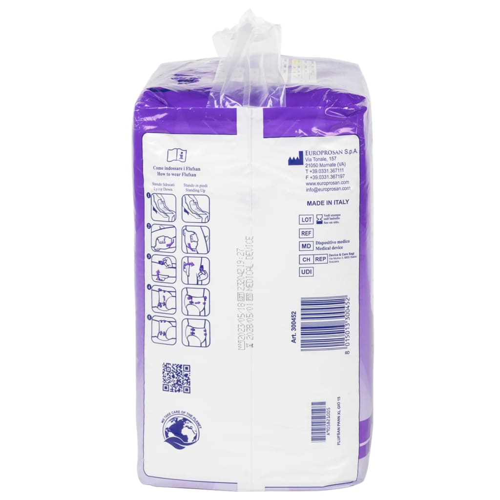 Flufsan Pannoloni per Adulti Usa e Getta 15 pz Taglia XL 4008053