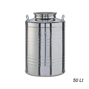 Contenitore In Acciaio Inox 50lt Per Olio Con Predisposizione Rubinetto