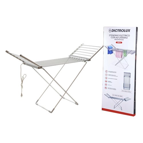 Stendibiancheria elettrico dictrolux 887001 pieghevole con ali silver