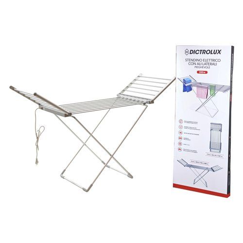 Stendibiancheria elettrico dictrolux 887001 pieghevole con ali silver