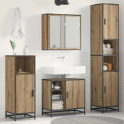Set di mobili per il bagno con porta 3 pcs Rovere artigianale 3402361