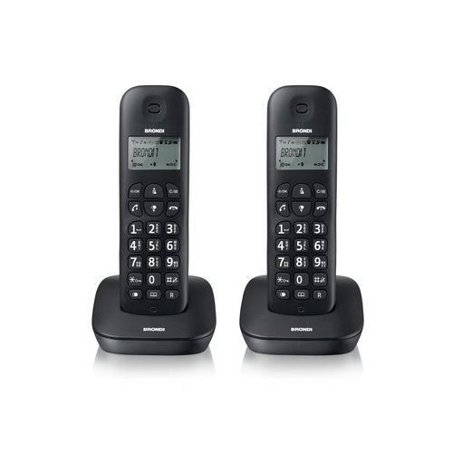 Telefono cordless brondi gala twin 10273810 nero dect display alfanum. id chiamate - BROGALATWINBK