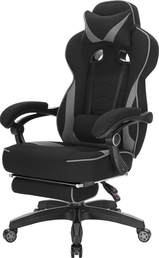 Sedia ergonomica per ufficio - regolabile e robusta - design confortevole - tessuto nero/grigio - 70x70x125 cm