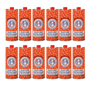 12x Olio Di Lino Cotto Puro Tripla Cottura 1000Ml Sprintchimica