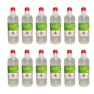 Kit 12 Bottiglie Di Alcool Etilico Denaturato Bianco 96° 1Lt