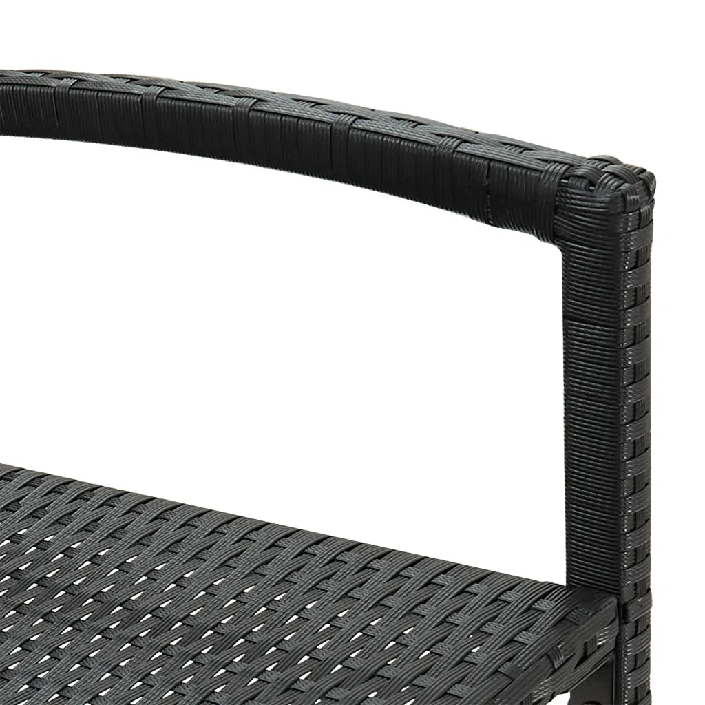 Set Bar da Giardino 5 pz Nero in Legno Acacia e Polyrattan 3295289