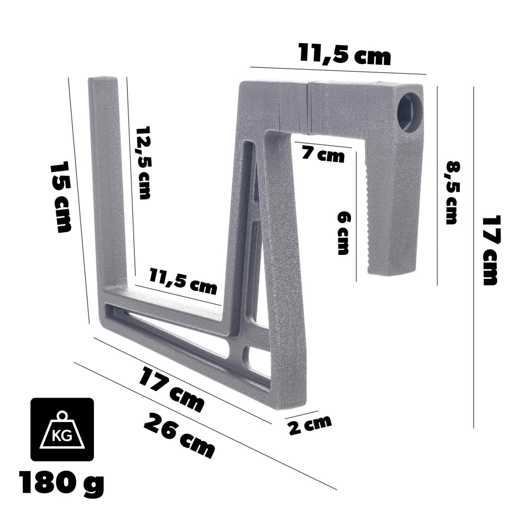 Supporto per vaso da fiori KADAX, gancio regolabile per fioriera da balcone.