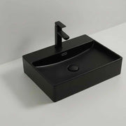 Lavabo da appoggio 9555 in ceramica 60x42x13 cm nero opaco