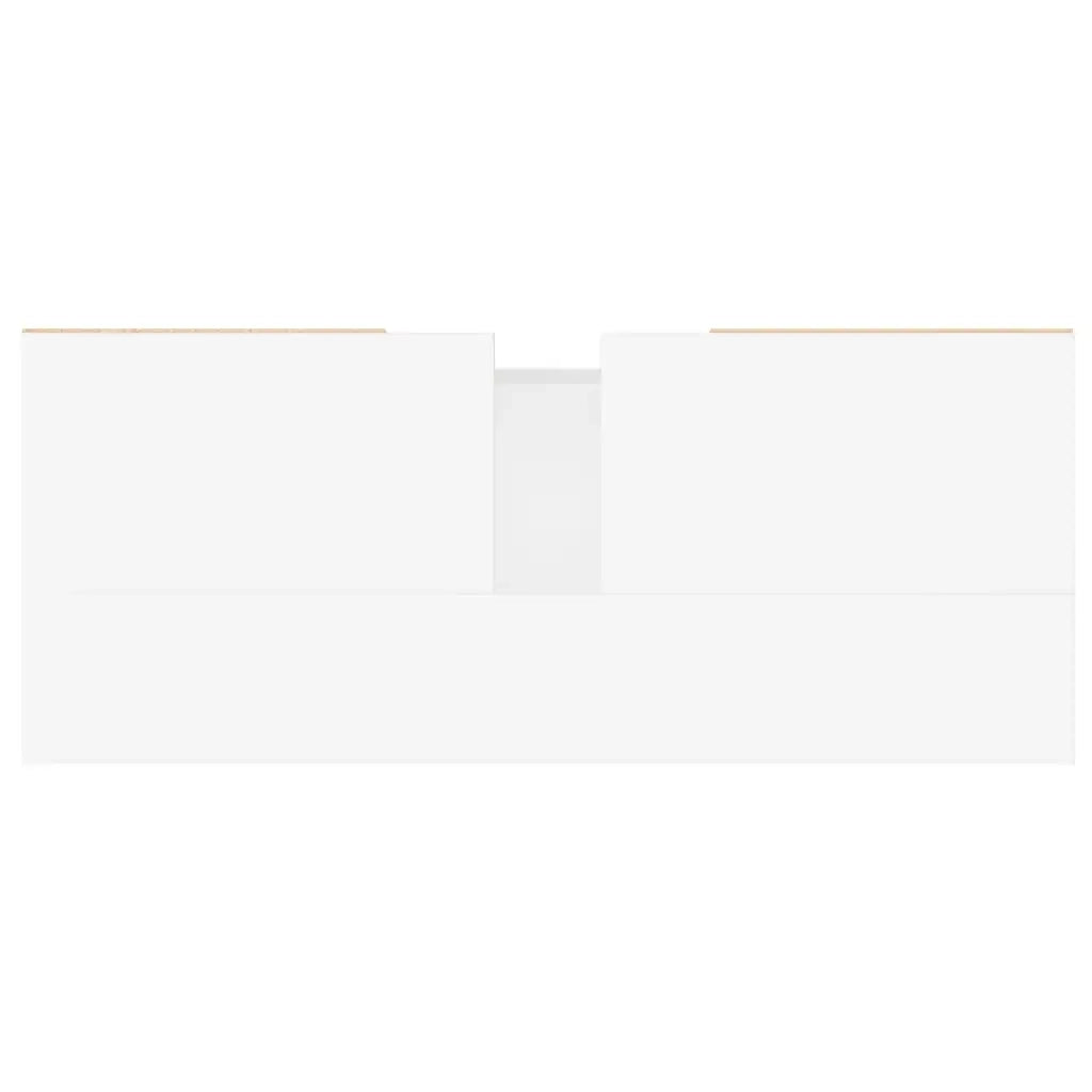 Armadietto Bagno Bianco Lucido 80x33x60cm in Legno Multistrato 831638