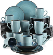Set di Cucina Completo per 12 Persone - Piatto da 48 Delig - Set di Cucina per 12 Persone - Modello con 48 Delig - Colore Turquesa