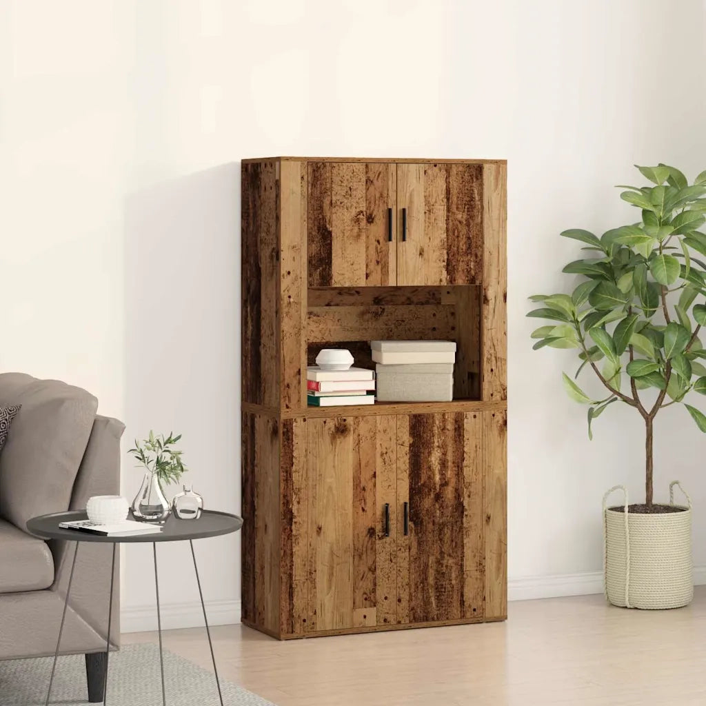 Credenza | Madia | Buffet da pranzo | Armadio da pranzo Legno vecchio 80 x 33 x 150 cm Legno multistrato
