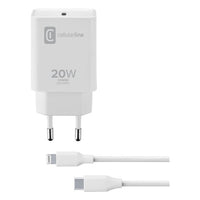 Cellularline usb-c charger kit 20w - usb-c to lightning - iphone 8 or later - ACHIPHKITC2LMFI20W