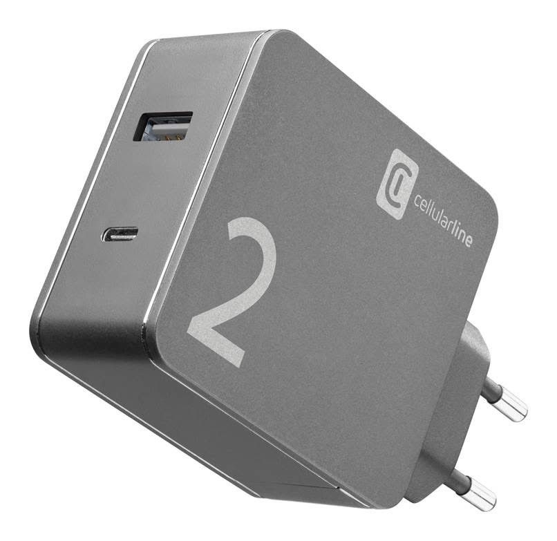 Cellularline duo charger - macbook and iphone - ACHUSB2HOME42WK