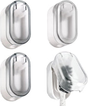 4 Pezzi di Ospite per Spazzola da Denti elettrica - Autoadesivo - Ospite per Spazzola da Denti - Senza Foratura - Montaggio alla Parete - Impermeabile - con Copertura - Ospite per la Bagno - Viaggi (bianco chiaro grigio)