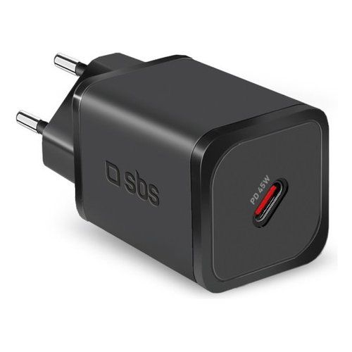 Caricabatterie mini wall charger usb c gan 45w black tetrgan1c45w