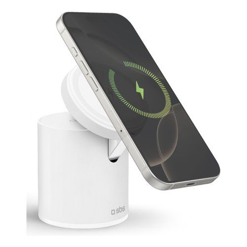 Caricabatterie sbs tewirmagfold2in1 magnetic power dock 2in1 white