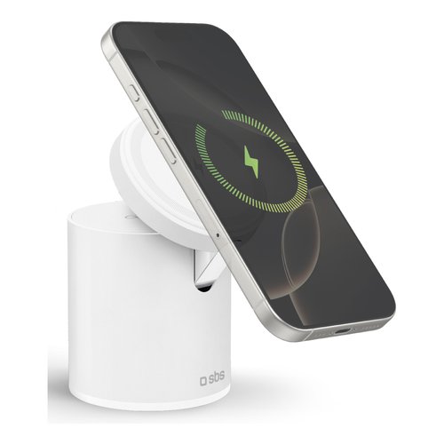 Caricabatterie sbs tewirmagfold2in1 magnetic power dock 2in1 white