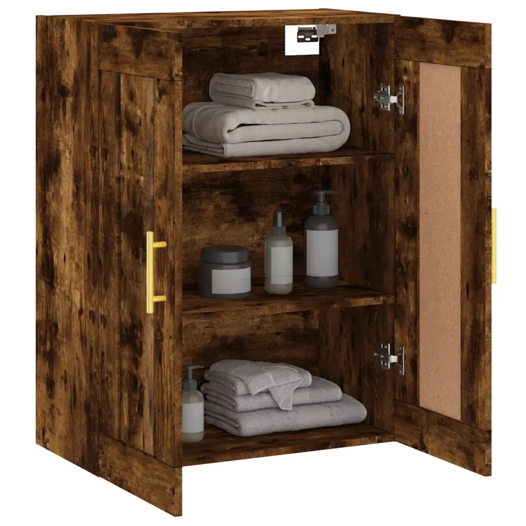 Mobile a Parete Rovere Fumo 69,5x34x90 cm in Legno Multistrato 830369