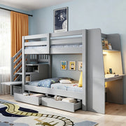 letto a castello legno grigio 90 x 200 cm