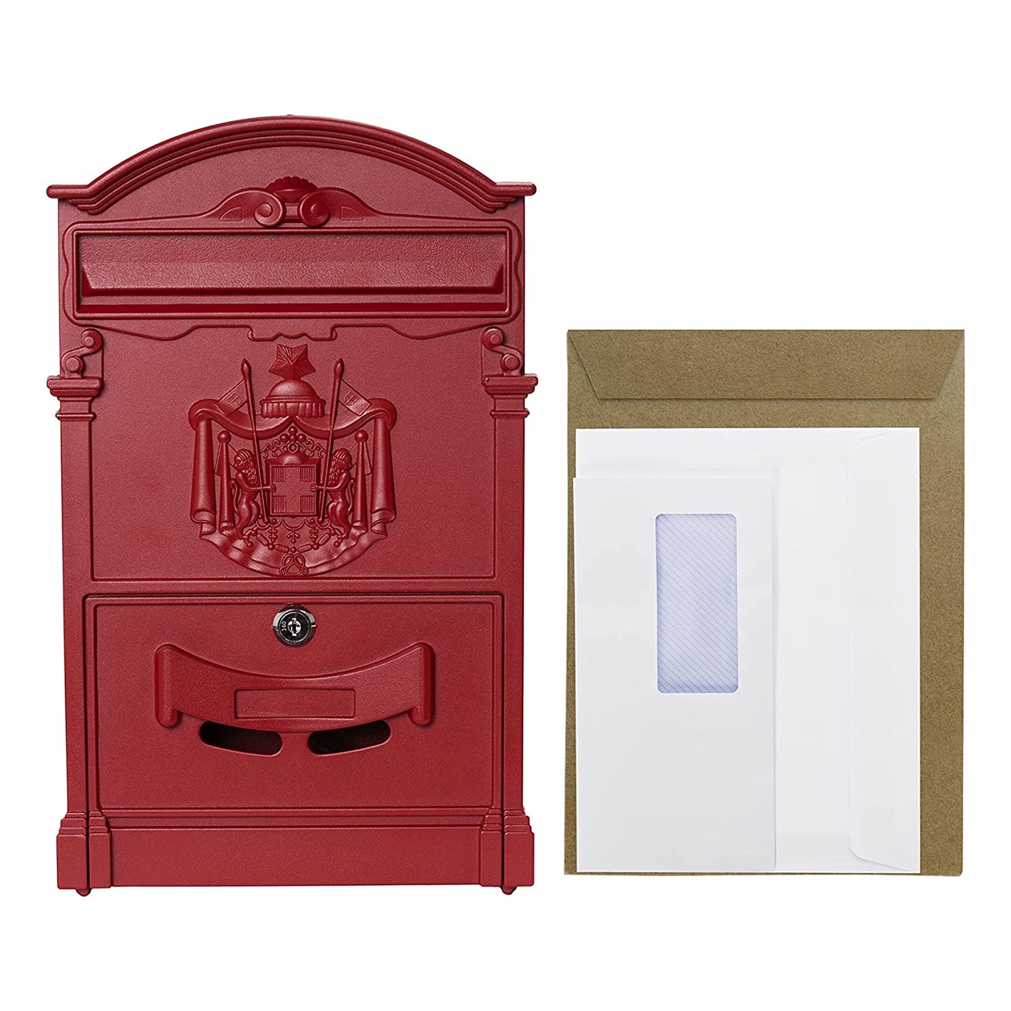 Cassetta Postale Stile Classico in Alluminio Rosso ARREGUI Residencia D-2151/R