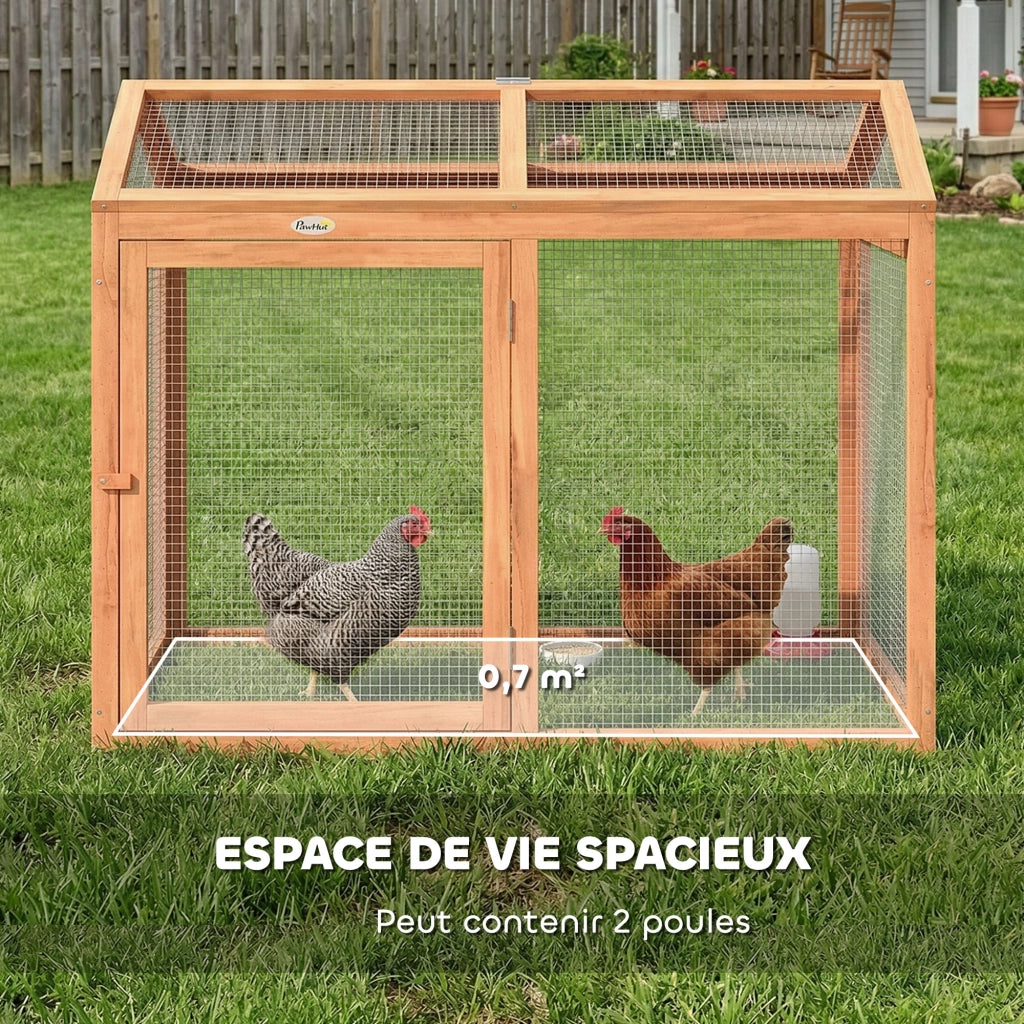 Poulailler in Legno con Perch e Doppie Porte ¨C zephmum ¨C 104x70.5x84 cm Arancione