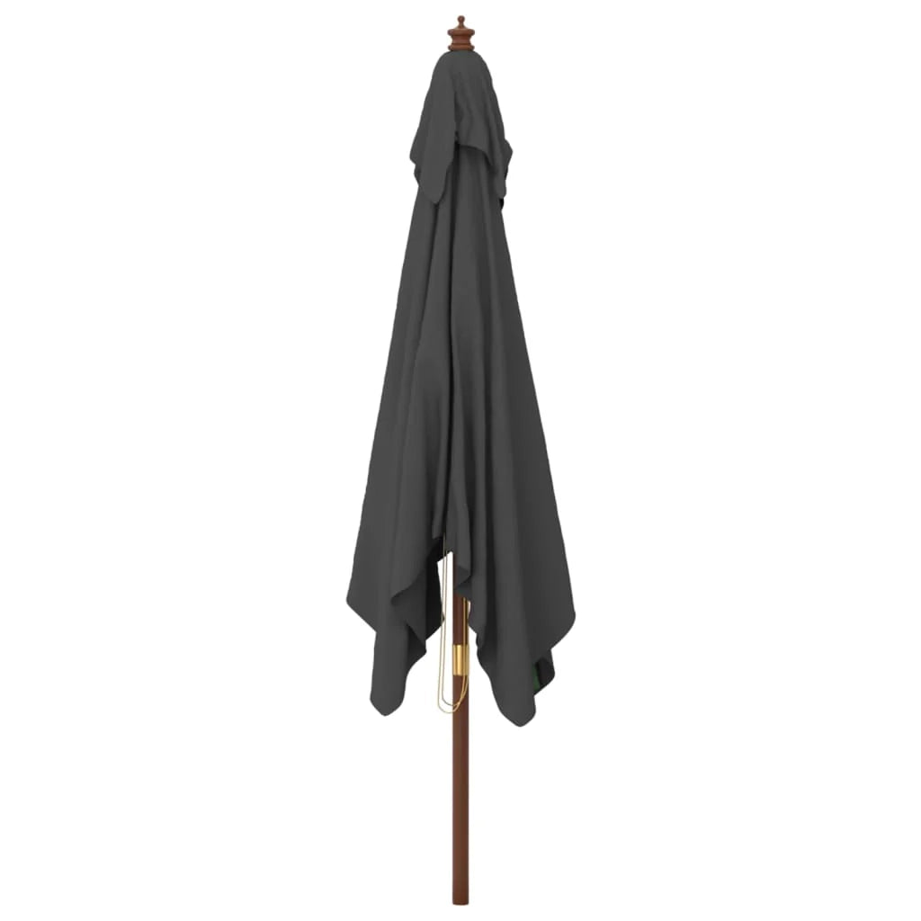 Ombrellone da giardino con palo in legno 300 x 300 x 273 cm antracite 02_0008335