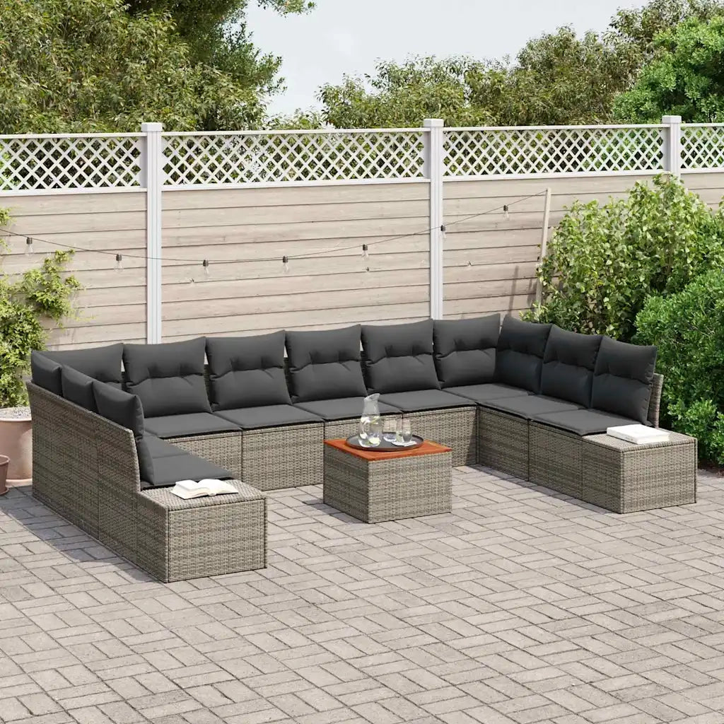 Set Divano da Giardino 11 pcs Grigio